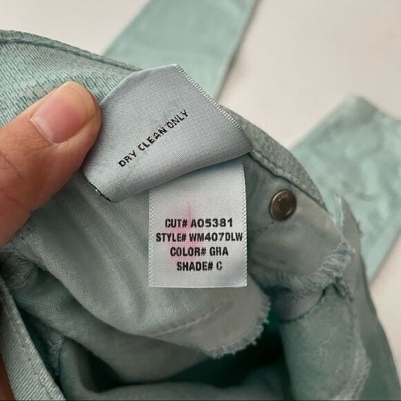 Hudson Nico Midrise Super Skinny Jeans, mint green/black python print sz 26 - Picture 7 of 11